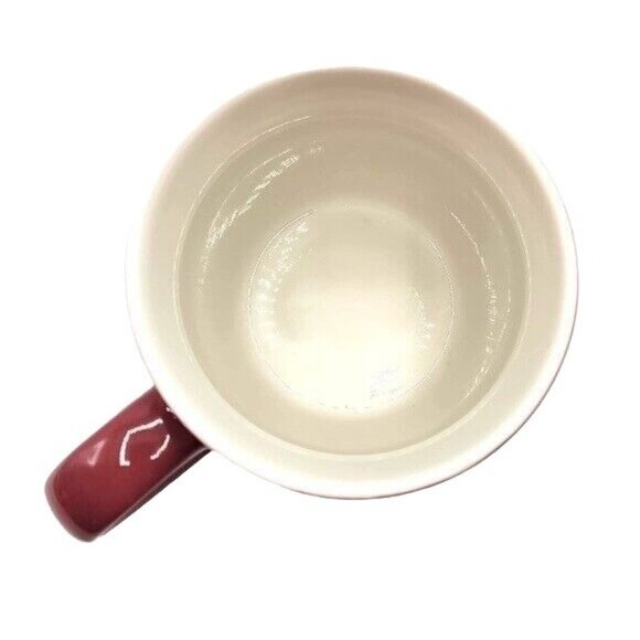 Starbucks Logo Coffee Tea Mug Red White 4" Solid Color Spell Out 2020 Round 10oz - Picture 7 of 10